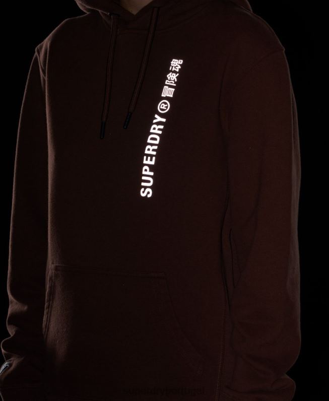 código linear moletom solto mulheres marrom roupas Superdry 2208H5882