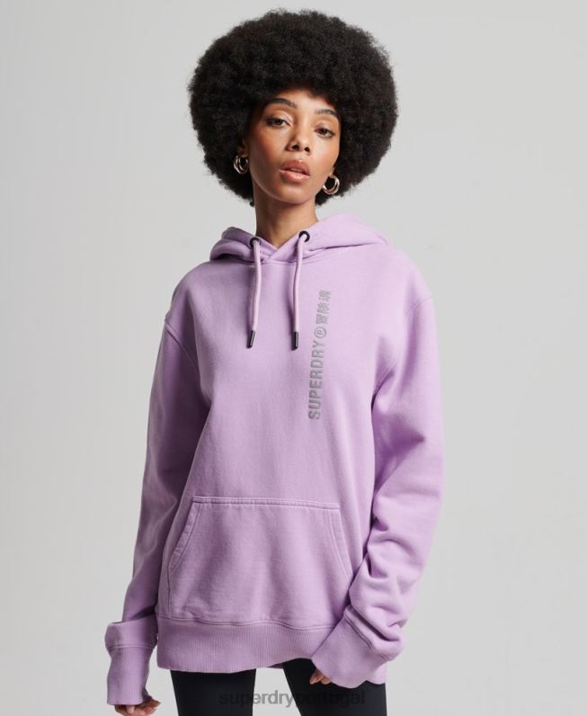 código linear moletom solto mulheres roxo roupas Superdry 2208H3438