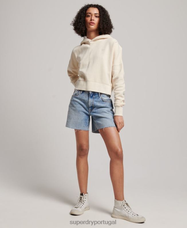 lavar moletom mulheres creme roupas Superdry 2208H3352