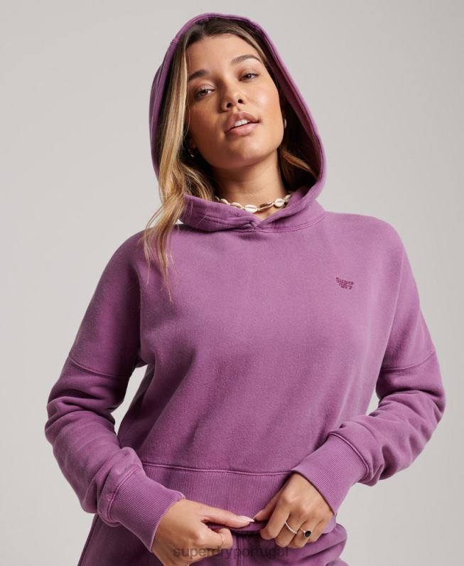 lavar moletom mulheres roxo roupas Superdry 2208H3318