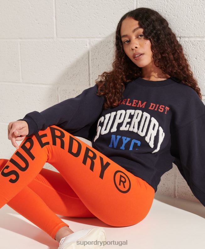 moletom arco de morcego do time do colégio mulheres marinha roupas Superdry 2208H5873