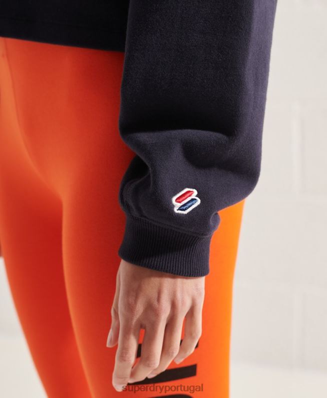 moletom arco de morcego do time do colégio mulheres marinha roupas Superdry 2208H5873