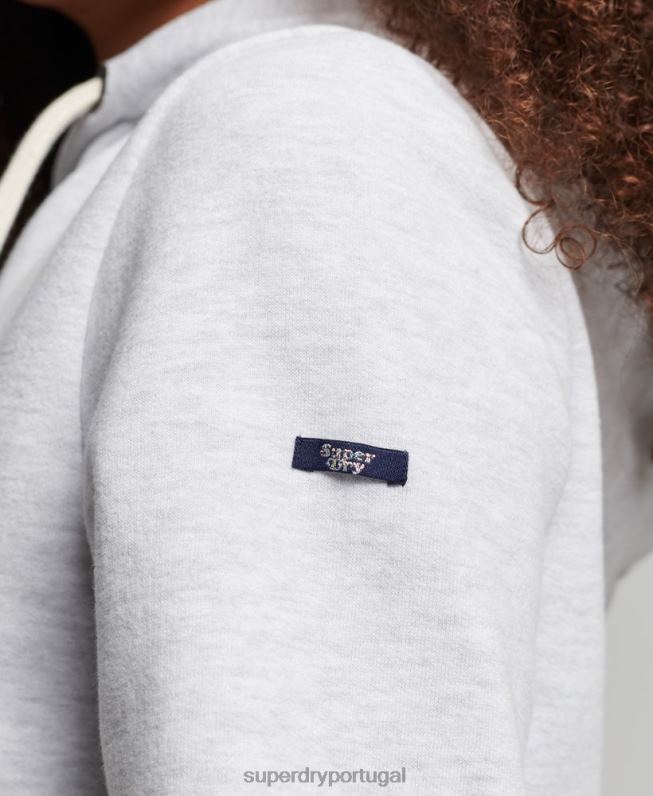moletom arco-íris vintage mulheres cinza claro roupas Superdry 2208H2207