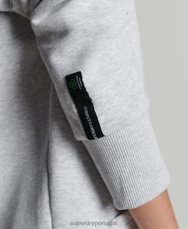 moletom cidade reciclada mulheres cinza claro roupas Superdry 2208H5835