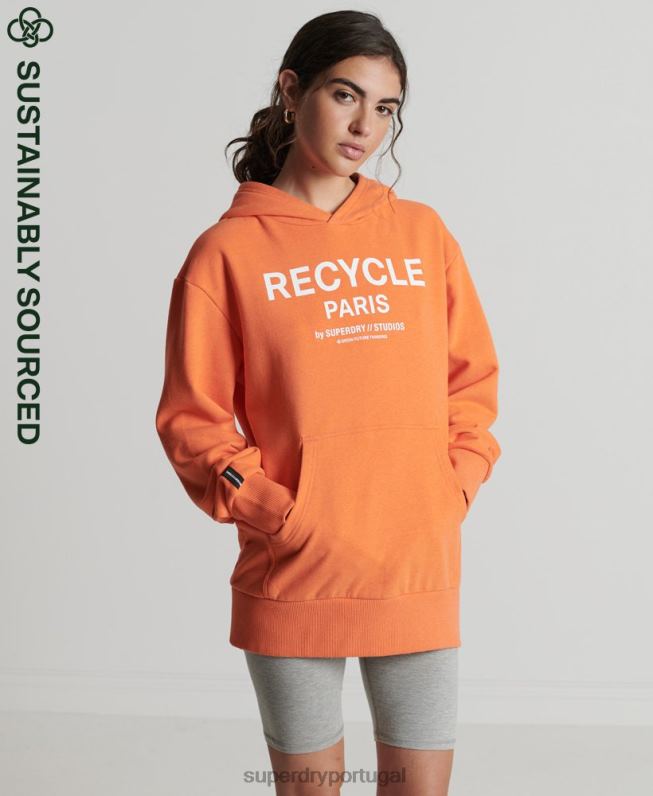 moletom cidade reciclada mulheres laranja roupas Superdry 2208H5905