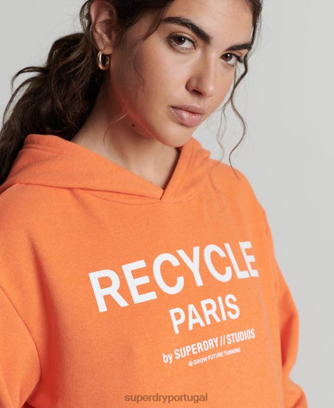 moletom cidade reciclada mulheres laranja roupas Superdry 2208H5905