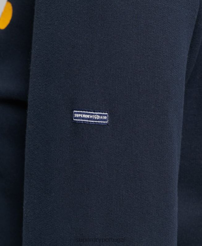moletom clássico com logo dos anos 70 cooper mulheres marinha roupas Superdry 2208H5854