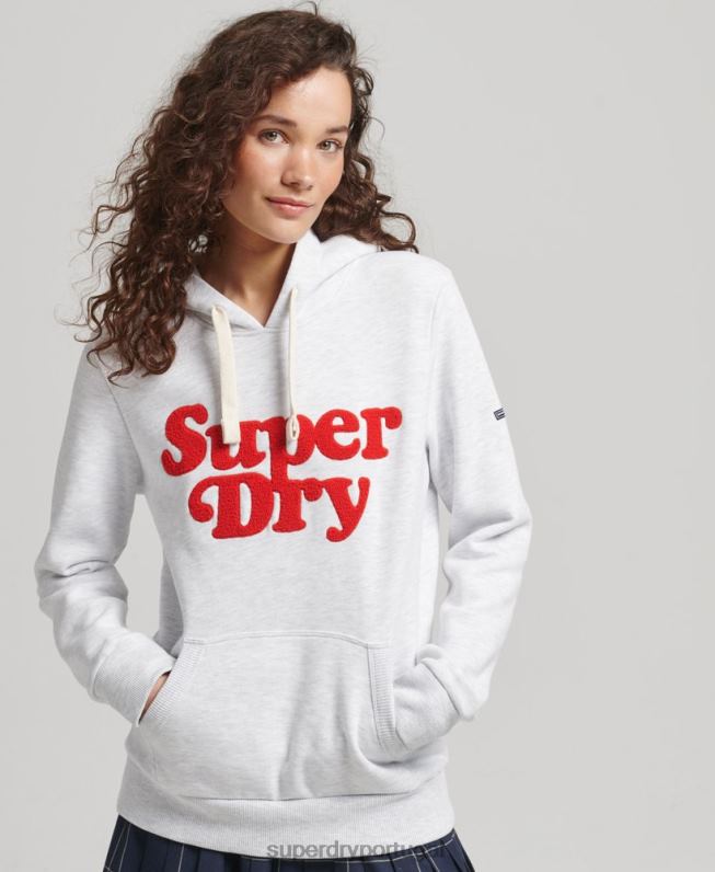 moletom clássico cooper mulheres cinza claro roupas Superdry 2208H5765