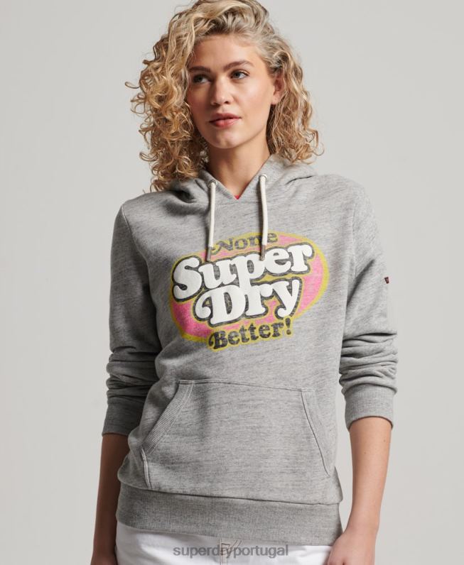 moletom clássico cooper mulheres cinza roupas Superdry 2208H2224