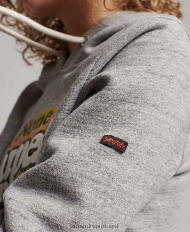 moletom clássico cooper mulheres cinza roupas Superdry 2208H2224