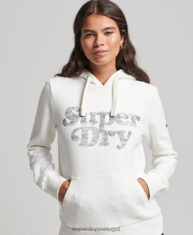 moletom clássico cooper mulheres creme roupas Superdry 2208H3414