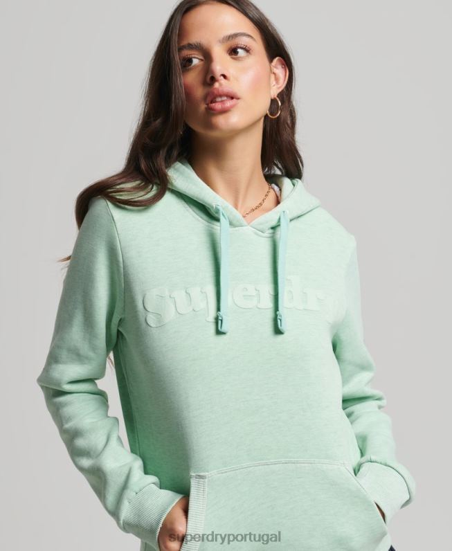moletom clássico cooper mulheres verde roupas Superdry 2208H3273