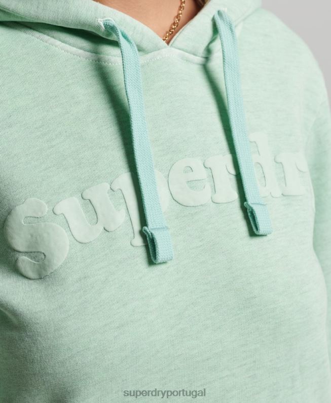 moletom clássico cooper mulheres verde roupas Superdry 2208H3273