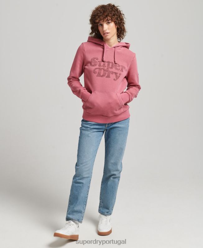 moletom clássico cooper mulheres vermelho roupas Superdry 2208H5759