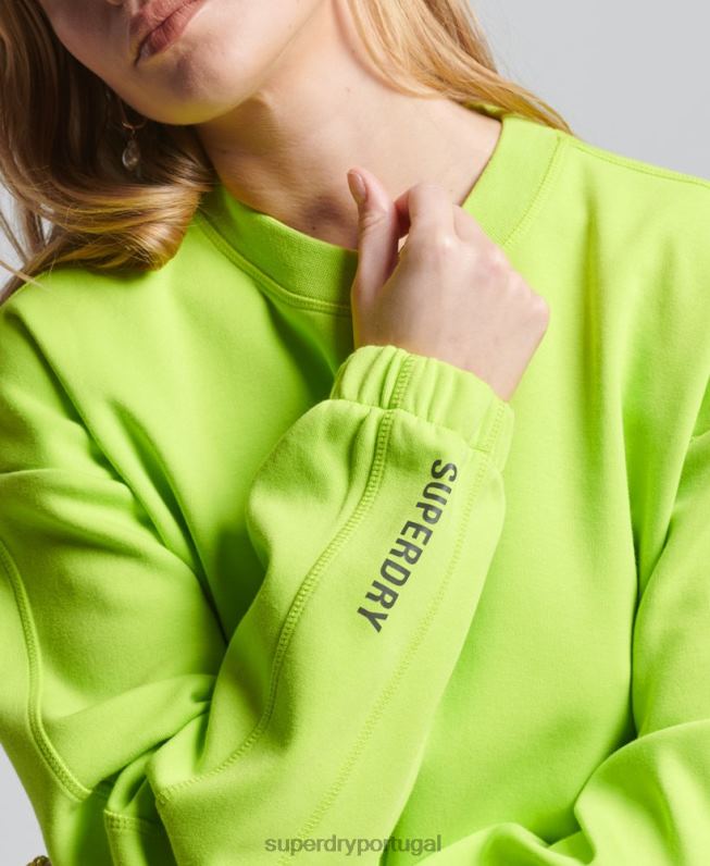 moletom code tech crew mulheres verde roupas Superdry 2208H5797