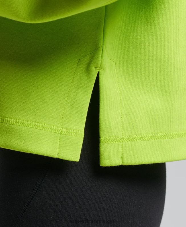 moletom code tech crew mulheres verde roupas Superdry 2208H5797