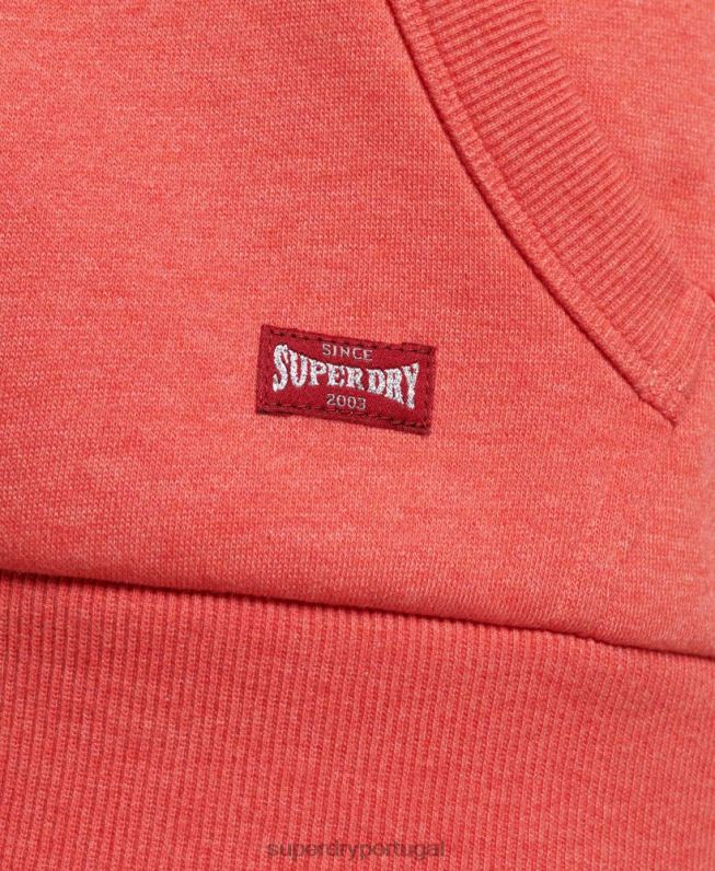 moletom com capuz colegial com script vintage mulheres coral roupas Superdry 2208H2313