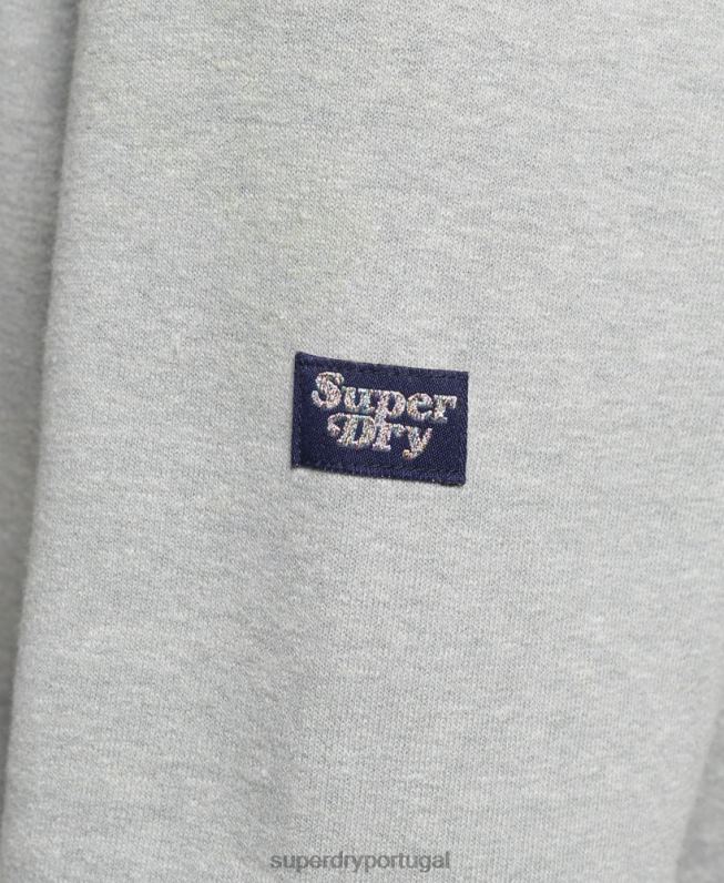 moletom com capuz de roteiro de nostalgia mulheres cinza roupas Superdry 2208H3418