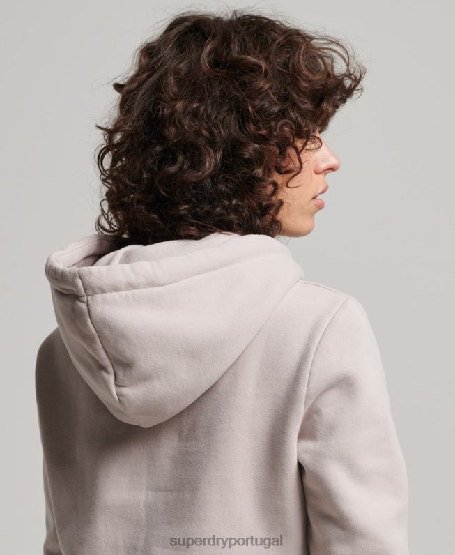 moletom com capuz embelezado mulheres bege roupas Superdry 2208H3424