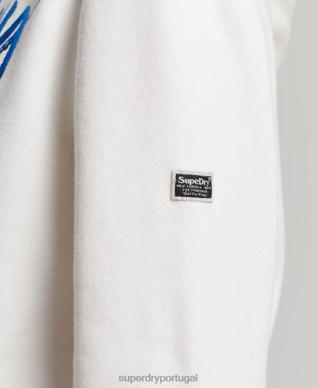 moletom com capuz embelezado mulheres branco roupas Superdry 2208H2210