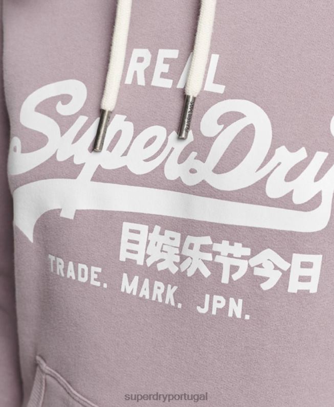 moletom com capuz embelezado mulheres roxo roupas Superdry 2208H3346