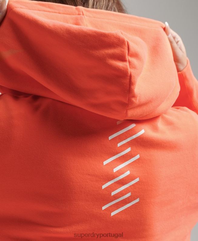 moletom com capuz esporte crop box code core mulheres rosa roupas Superdry 2208H5937