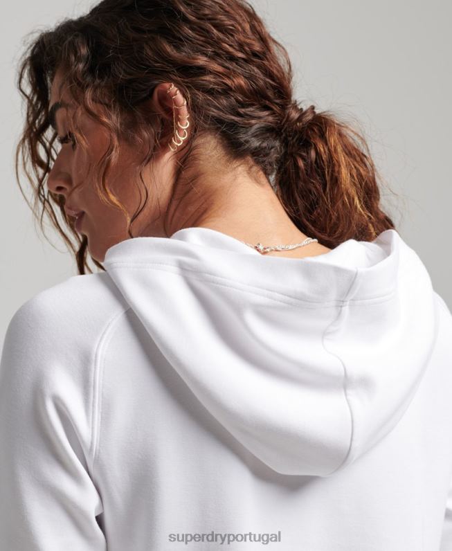 moletom com capuz modal mulheres branco roupas Superdry 2208H5853