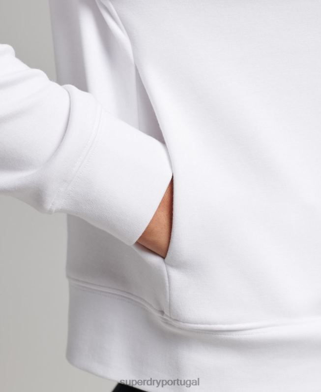 moletom com capuz modal mulheres branco roupas Superdry 2208H5853