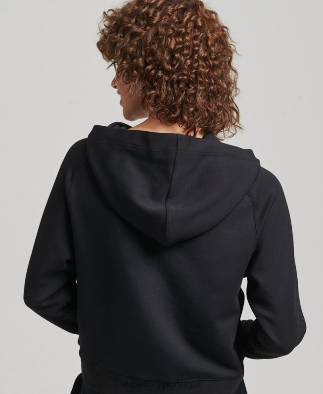 moletom com capuz modal mulheres preto roupas Superdry 2208H5823