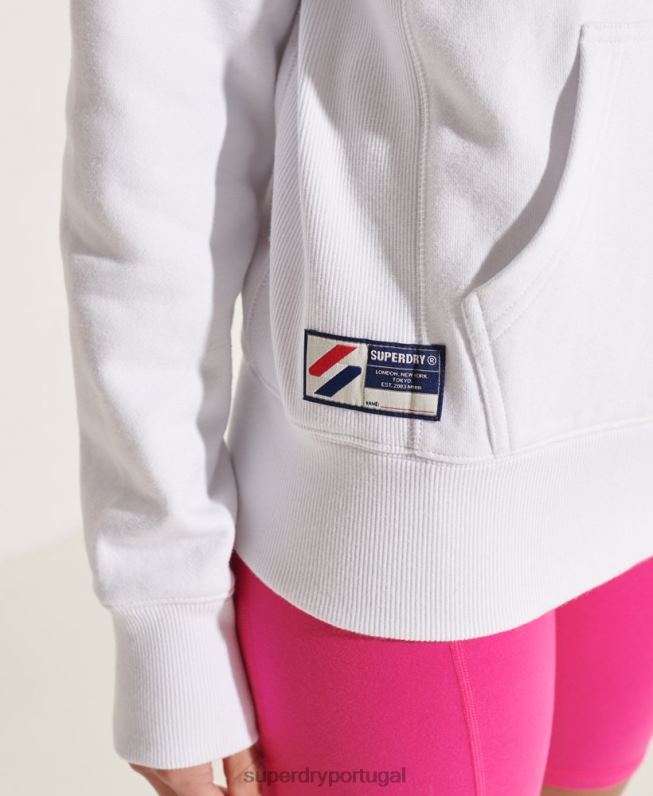 moletom com capuz mono arco do time do colégio mulheres branco roupas Superdry 2208H5979