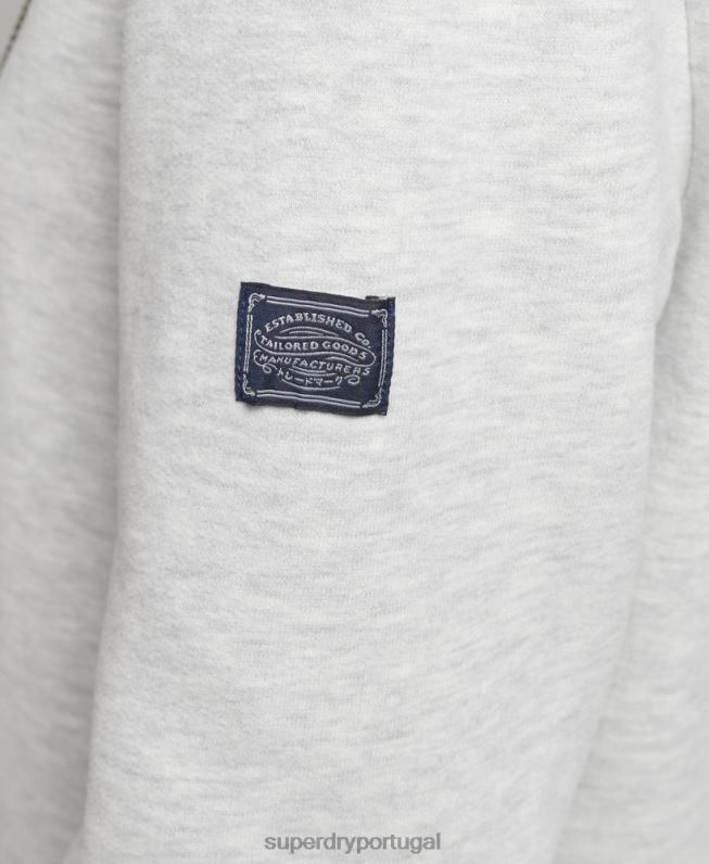 moletom com capuz narrativa de strass com logo vintage mulheres cinza claro roupas Superdry 2208H5863