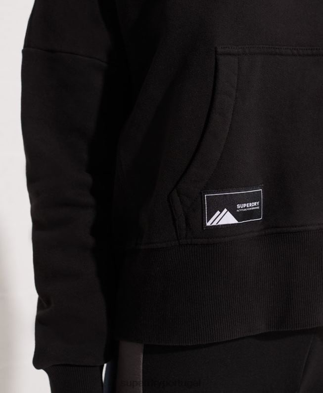 moletom com capuz preto para esporte de montanha mulheres preto roupas Superdry 2208H6096