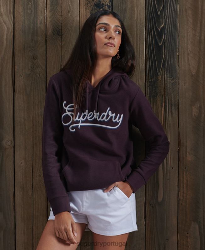 moletom com capuz super macio mulheres roxo roupas Superdry 2208H6180