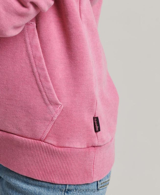 moletom com estampa de terreno dos anos 90 mulheres rosa roupas Superdry 2208H5749