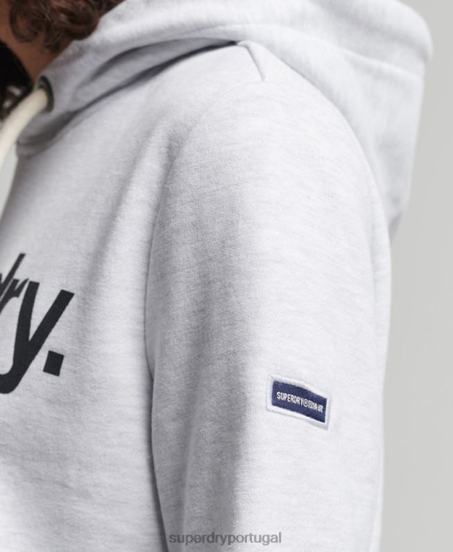 moletom com logo core não escovado mulheres cinza claro roupas Superdry 2208H3481