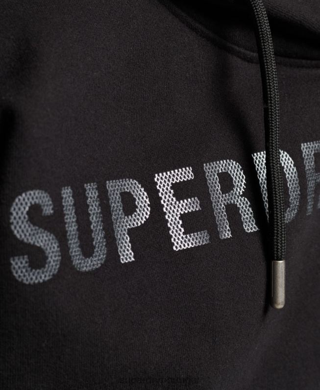 moletom com logo folhado independente mulheres preto roupas Superdry 2208H5780