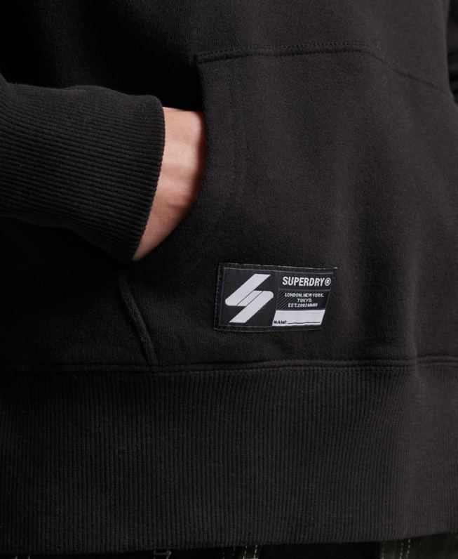 moletom com logo folhado independente mulheres preto roupas Superdry 2208H5780