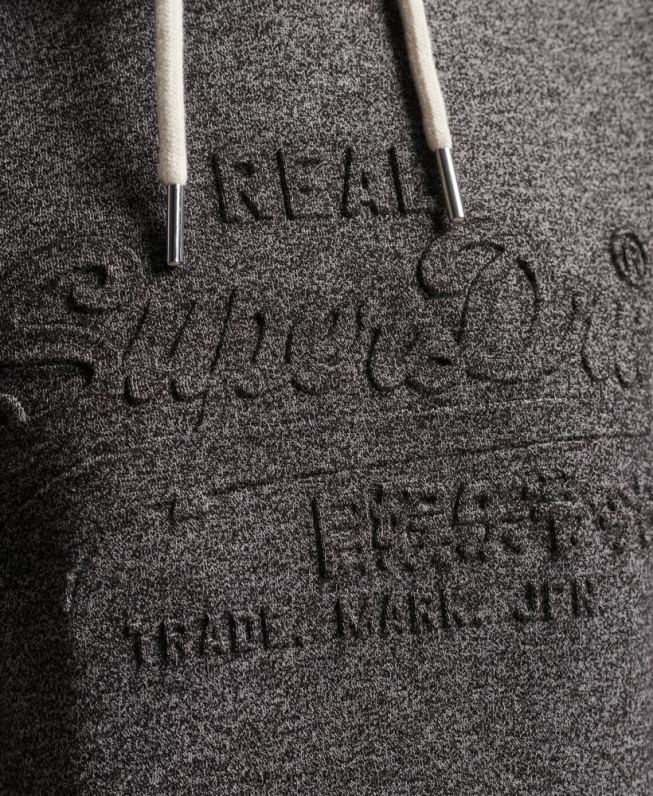 moletom com logo gráfico em relevo mulheres cinza escuro roupas Superdry 2208H3285