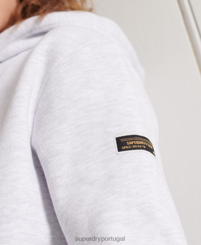 moletom com logo militar mulheres cinza claro roupas Superdry 2208H3495