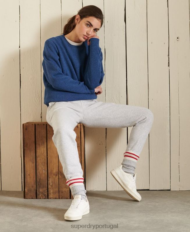 moletom com logo vintage mulheres azul roupas Superdry 2208H3455