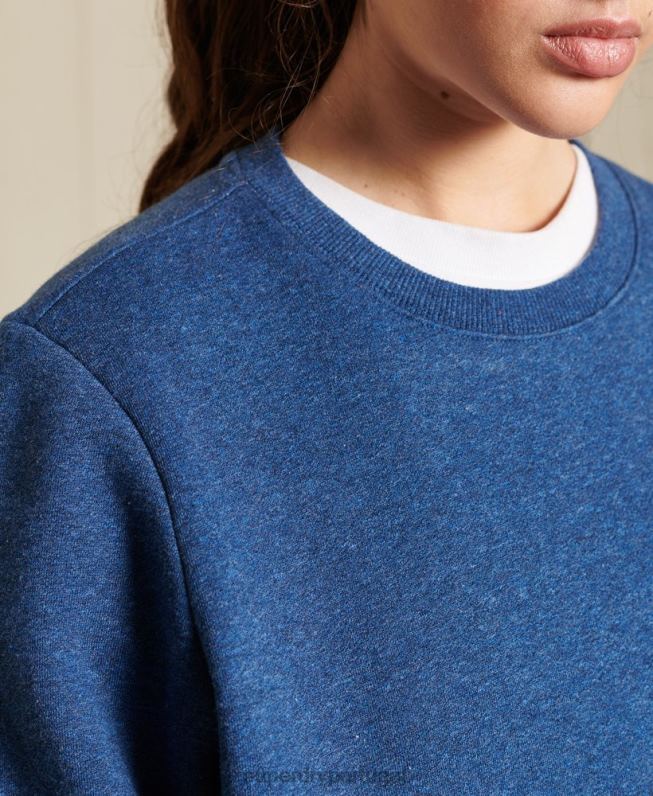 moletom com logo vintage mulheres azul roupas Superdry 2208H3455