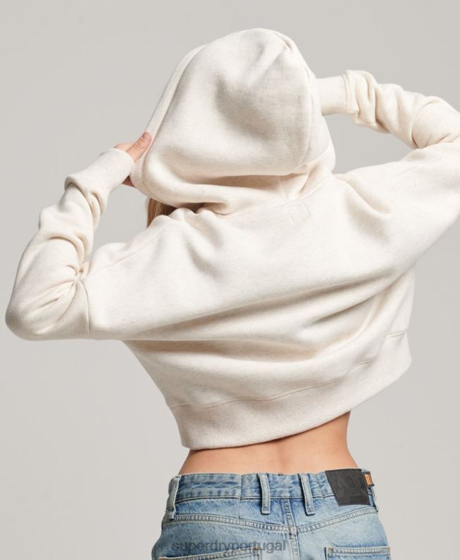 moletom com logo vintage mulheres creme roupas Superdry 2208H1977