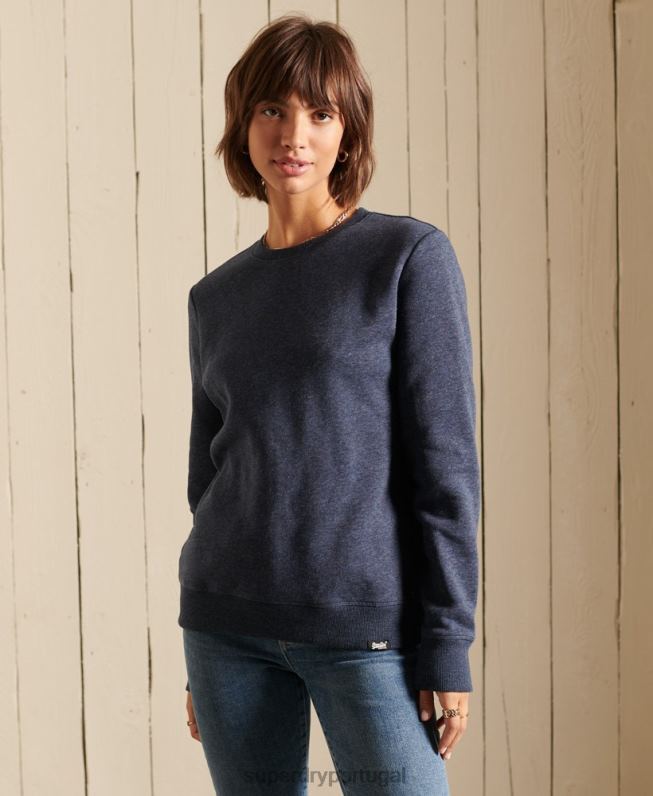 moletom com logo vintage mulheres marinha roupas Superdry 2208H6034