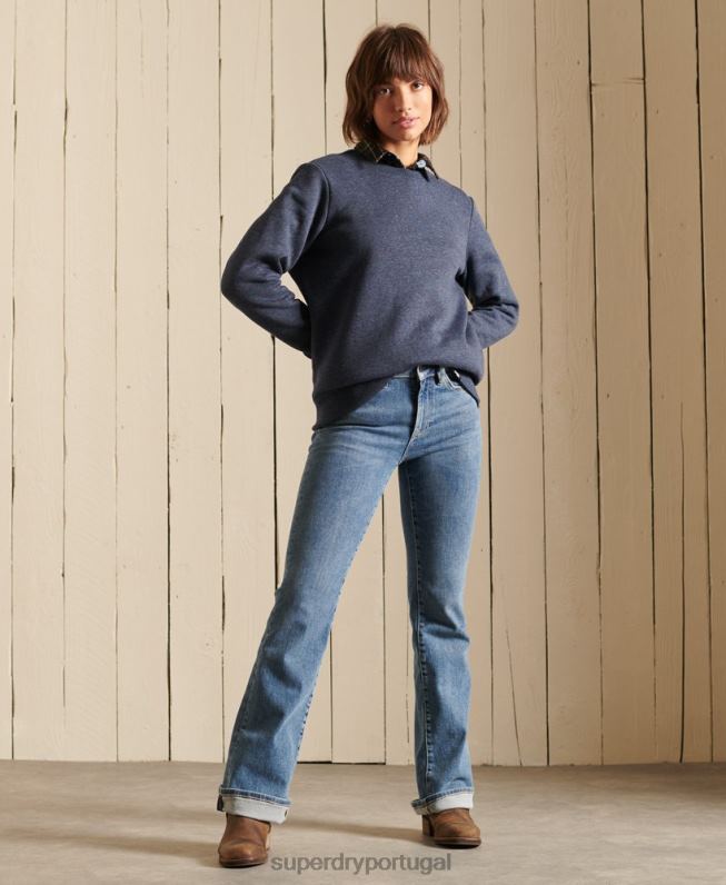 moletom com logo vintage mulheres marinha roupas Superdry 2208H6034