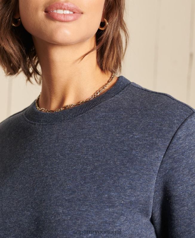moletom com logo vintage mulheres marinha roupas Superdry 2208H6034