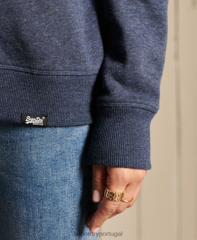 moletom com logo vintage mulheres marinha roupas Superdry 2208H6034