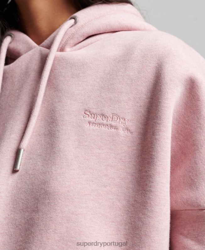 moletom com logo vintage mulheres rosa roupas Superdry 2208H3430
