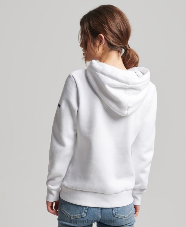 moletom com logotipo do núcleo mulheres branco roupas Superdry 2208H3466