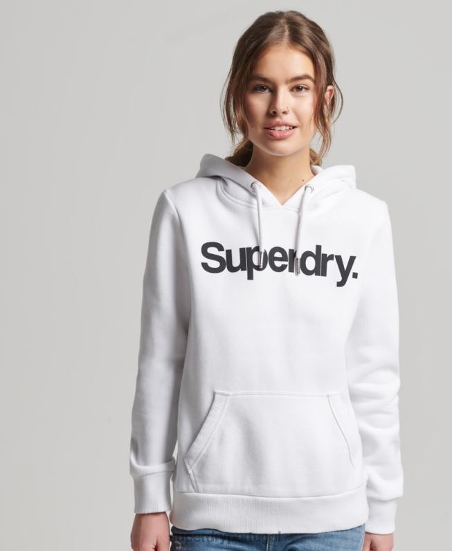 moletom com logotipo do núcleo mulheres branco roupas Superdry 2208H3466