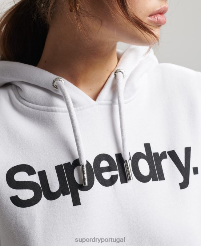 moletom com logotipo do núcleo mulheres branco roupas Superdry 2208H3466